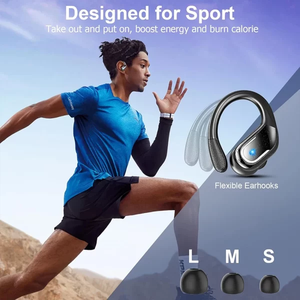 Wireless Earbuds Sport, 75H Playtime Bluetooth 5.4 Headphones with HD ENC Noise Cancelling Mic, Waterproof Bluetooth Headphones - Image 4