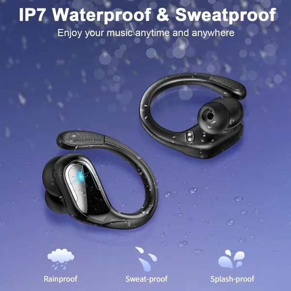 Wireless Earbuds Sport, 75H Playtime Bluetooth 5.4 Headphones with HD ENC Noise Cancelling Mic, Waterproof Bluetooth Headphones - Image 6